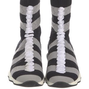 FENDI Rockoko High Top Black & Gray Sneakers